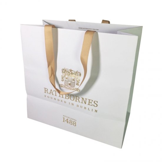 Download Beige Ribbon Handle Bags With Gold Foil Branding