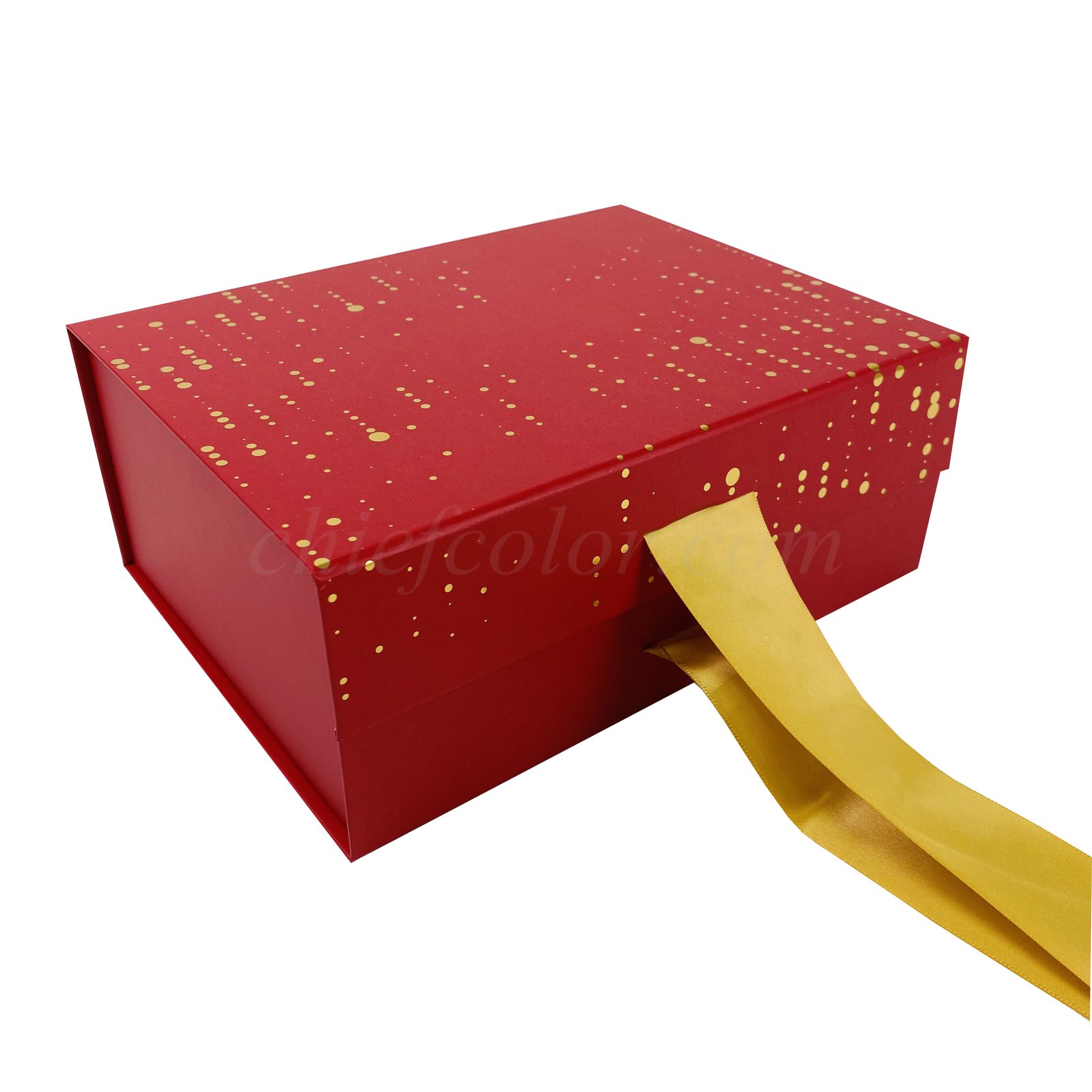 Custom Cosmetics Red Folding Magnetic Gift Box With Ribbon