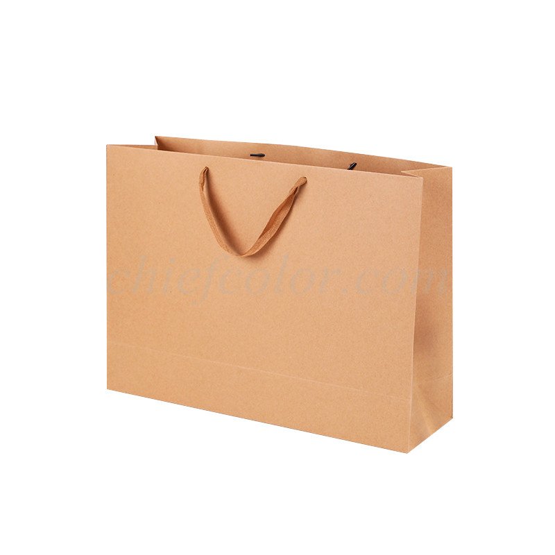Download Luxury Natural Kraft Shopping Bag With Ribbon Handle