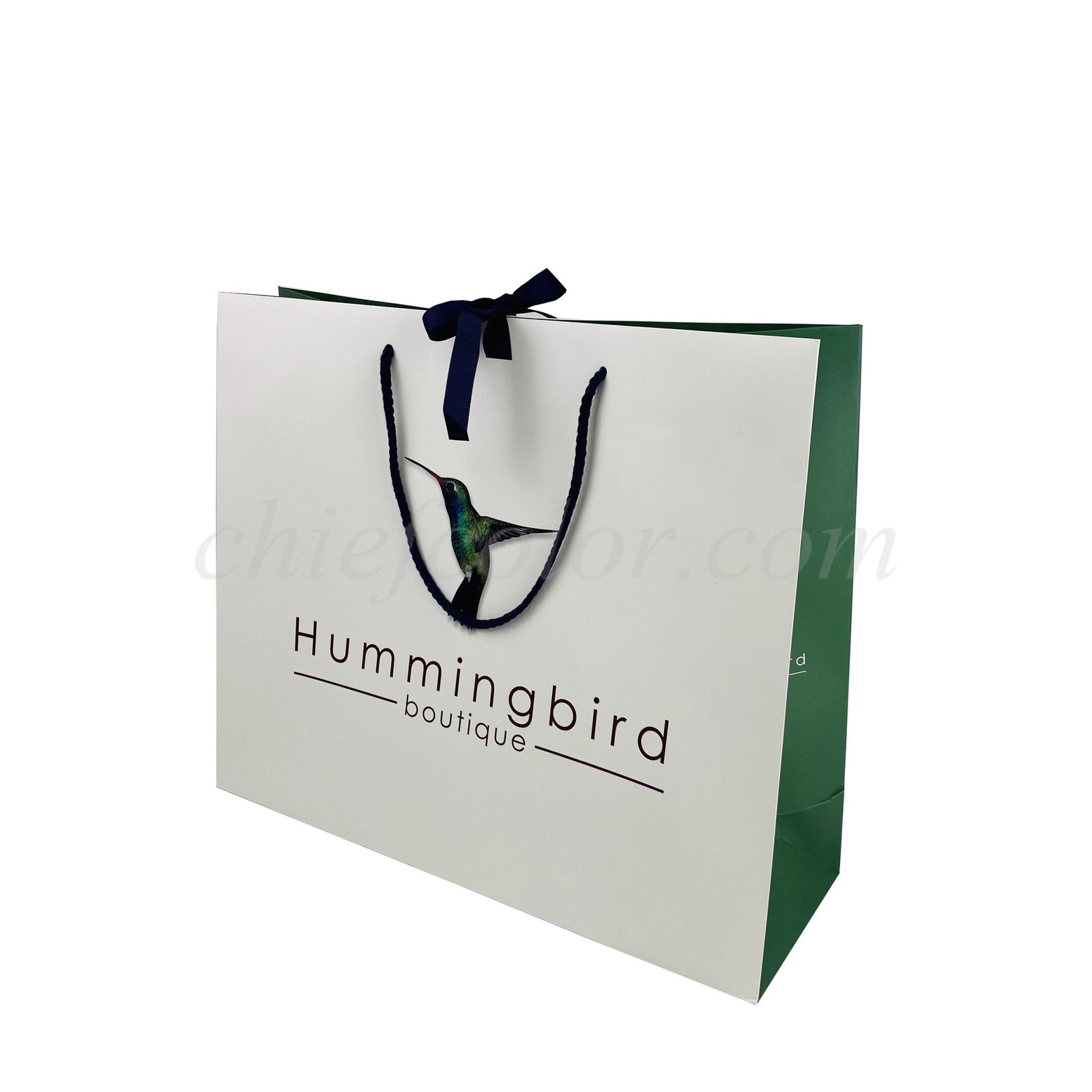 Luxury Paper Shopping Bag With Ribbon For Apparel Packaging