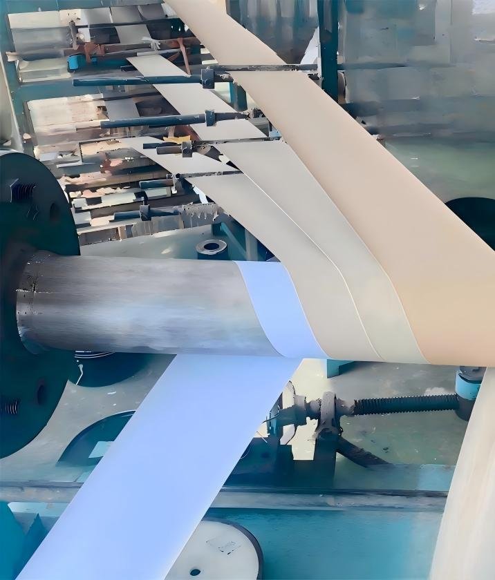 Spiral winding process in paper tube manufacturing