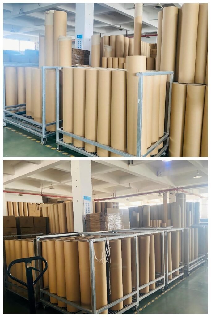 Stacked paper tubes after quality inspection